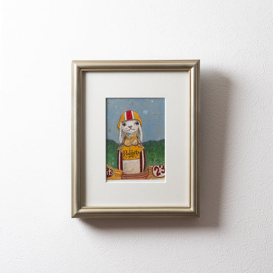 【原画 1点限り】 山口祥治作 絵画 「うさぎのバイク」