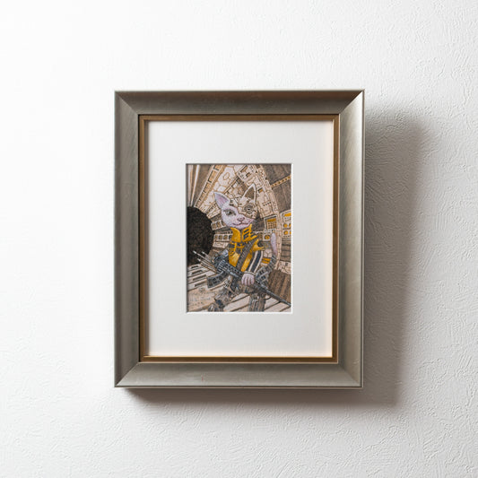 【原画 1点限り】 山口祥治作 絵画 「うさぎのSWAT」