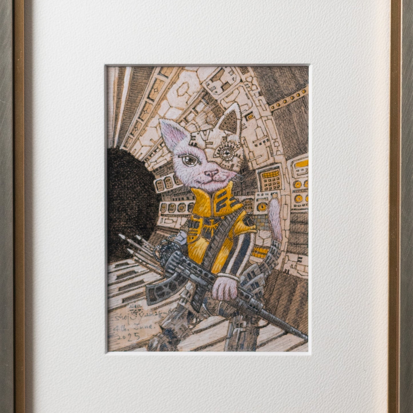 【原画 1点限り】 山口祥治作 絵画 「うさぎのSWAT」