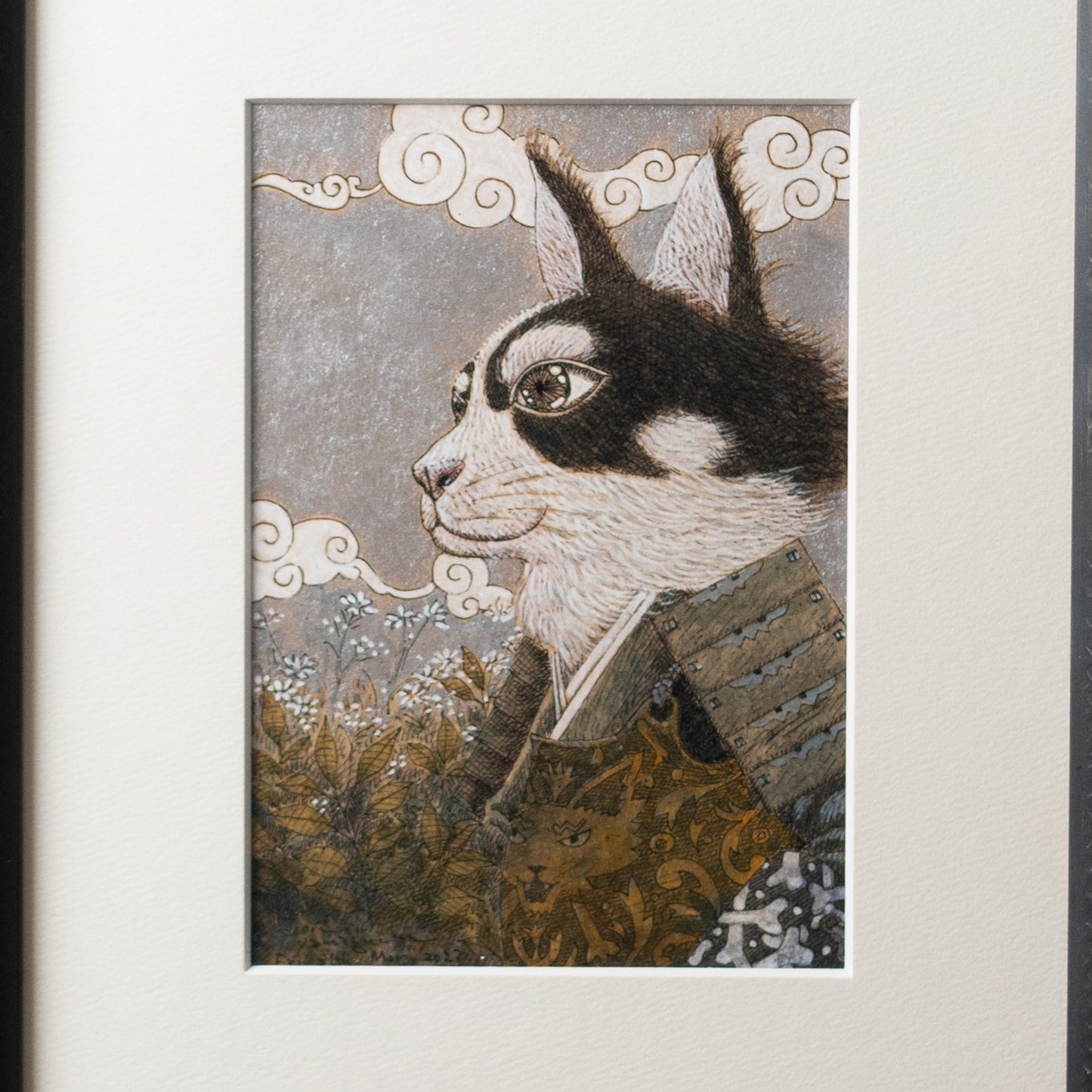 【原画 1点限り】 山口祥治作 絵画 「犬武者」