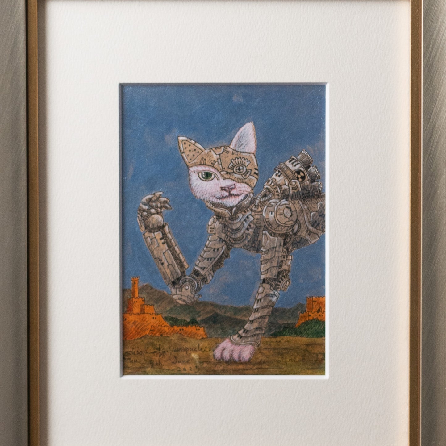 【原画 1点限り】 山口祥治作 絵画 「ウサギドロイド」