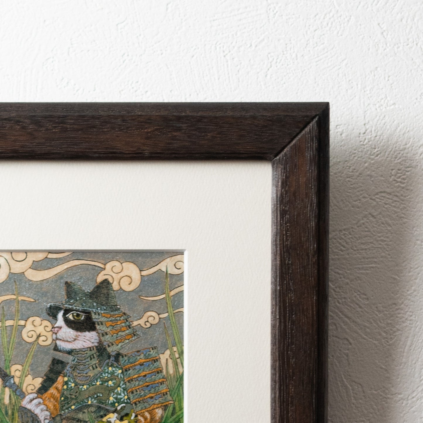 【原画 1点限り】 山口祥治作 絵画 「猫サムライ」