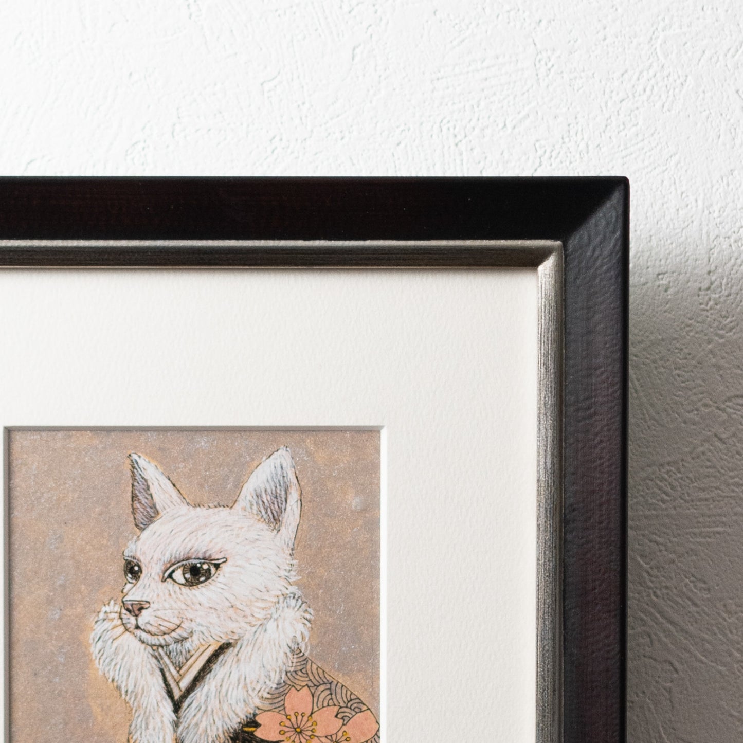 【原画 1点限り】 山口祥治作 絵画 「猫と桜」
